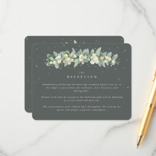 Carte D'accompagnement Grey Green Snowberry+Eucalyptus Garland Réception