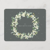 Carte D'accompagnement Grey Green Snowberry+Eucalyptus Garland Réception (Dos)