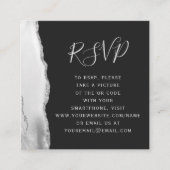 Carte D'accompagnement Gris blanc Argent Agate Ardoise Mariage QR Code RS (Devant)