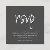 Carte D'accompagnement Gris | Code QR | RSVP de mariage (Devant)