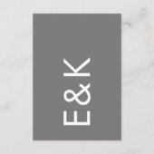 Carte D'accompagnement Gris Premium Ultimate Moderne Monogramme Bold Part (Dos)