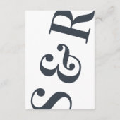 Carte D'accompagnement Gros Monogramme Moderne Gras Simple Mariage (Dos)