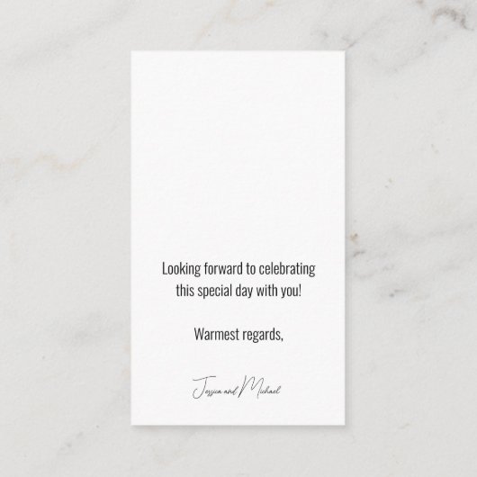 Carte D'accompagnement Grown-ups 💍 minimaliste Élégant (Dos)