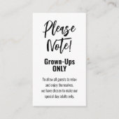 Carte D'accompagnement Grown-ups 💍 minimaliste Élégant (Devant)