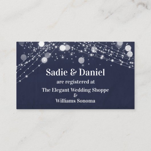 Carte D'accompagnement Grunge Lights Décontracté Script Navy Cadeau Regis (Dos)