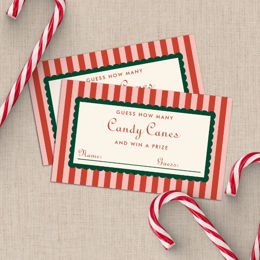 Carte D'accompagnement Guess How Many Christmas Holiday Game Card