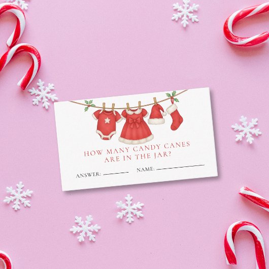 Carte D'accompagnement Guess How Many Clothesline Baby Shower Answer Card