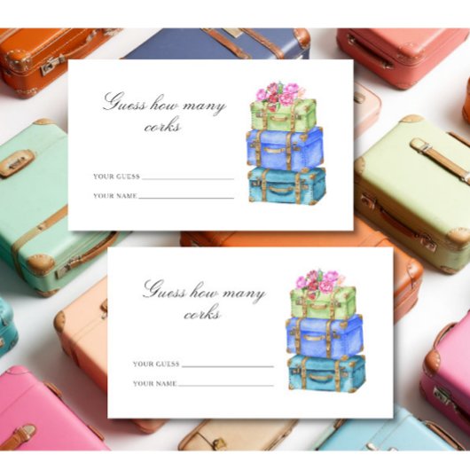 Carte D'accompagnement Guess how many corks Travel bridal shower
