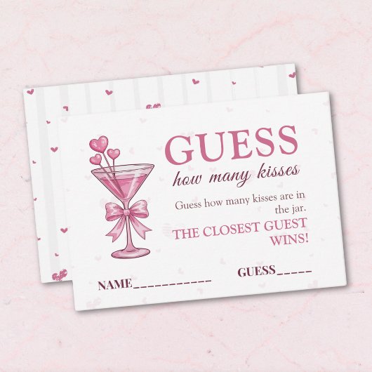 Carte D'accompagnement Guess How Many Kisses Game Card A Tiny Bit Engaged