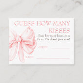 Carte D'accompagnement Guess How Many Kisses Game Cards - Chic Bow (Devant)