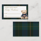 Carte D'accompagnement Guess How Many Teddy Grahams Baby Shower Game (Devant / Derrière)