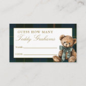 Carte D'accompagnement Guess How Many Teddy Grahams Baby Shower Game (Devant)