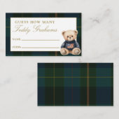 Carte D'accompagnement Guess How Many Teddy Grahams Baby Shower Game (Devant / Derrière)
