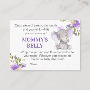 Carte D'accompagnement Guess Mommy's Belly Game Card Elephant Baby shower