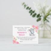 Carte D'accompagnement Guess Mommy's Belly Game Card Elephant Baby shower (Debout devant)