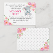 Carte D'accompagnement Guess Mommy's Belly Game Card Elephant Baby shower (Devant / Derrière)