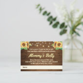Carte D'accompagnement Guest Mommys Belly Game Card Baby shower de tourne (Debout devant)