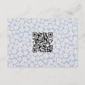 Carte D'accompagnement Guest QR Code Floral Dusty Blue Wedding RSVP (Dos)