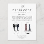 Carte D'accompagnement Guide de code vestimentaire de mariage luxe en noi (Devant)