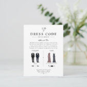 Carte D'accompagnement Guide de code vestimentaire de mariage luxe en noi (Debout devant)