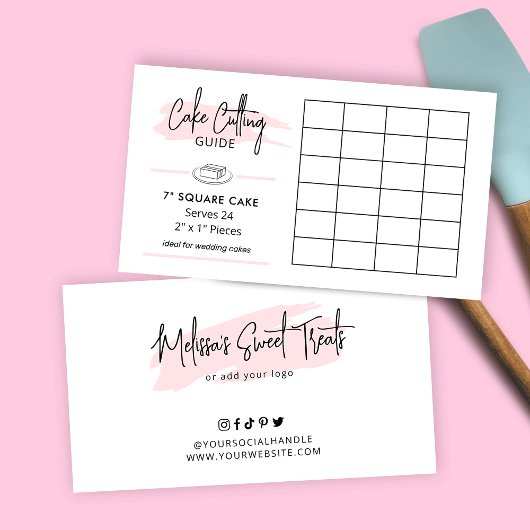 Carte D'accompagnement Guide de coupe de gâteau Mariage de 7 po 2x1 po