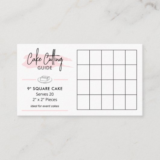 Carte D'accompagnement Guide de service de gâteau Carré de 9 po 2x2 parti (Devant)