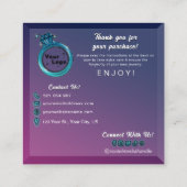 Carte D'accompagnement Guide de soins pour bijoux moderne rose foncé (Dos)