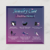 Carte D'accompagnement Guide de soins pour bijoux moderne rose foncé (Devant)