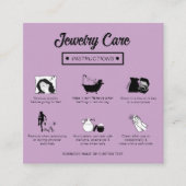 Carte D'accompagnement Guide de soins pour bijoux Pastel Lilac moderne mi (Devant)