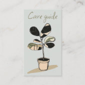 Carte D'accompagnement Guide de soins simple pour les commandes de plante (Devant)