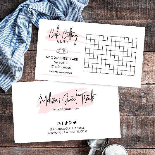 Carte D'accompagnement Guide d'utilisation des gâteaux rectangulaires de