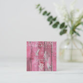 Carte D'accompagnement Guirlande lumineuse en bois rustique rose vif pour (Debout devant)