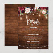 Carte D'accompagnement Guirlande lumineuse florale marine de Bourgogne da (Devant / Derrière)