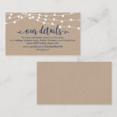 Carte D'accompagnement Guirlande lumineuse kraft, Écriture Bleu Marine, N (Devant / Derrière)