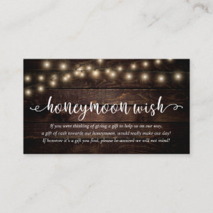 Carte D'accompagnement Guirlande lumineuse pour fête rustique, souhait de