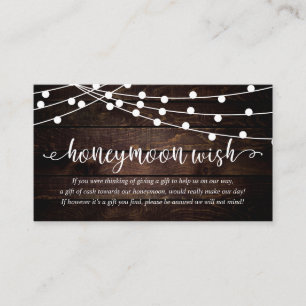 Carte D'accompagnement Guirlande lumineuse pour fête rustique, souhait de