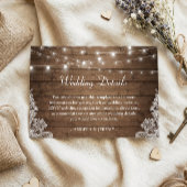 Carte D'accompagnement Guirlande lumineuse rustique en bois pour détails