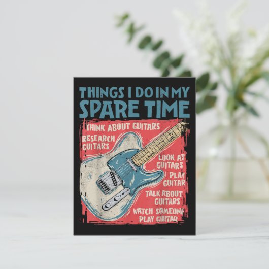 Carte D'accompagnement Guitare Que Je Fais Dans Mon Temps De Rechange Drô (Debout devant)