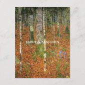 Carte D'accompagnement Gustav Klimt Forest Nature Détails du Mariage (Dos)