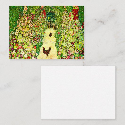 Carte D'accompagnement Gustav Klimt Garden with Chickens (Devant / Derrière)