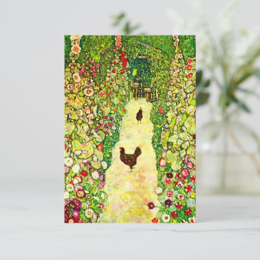 Carte D'accompagnement Gustav Klimt Garden with Chickens (Debout devant)