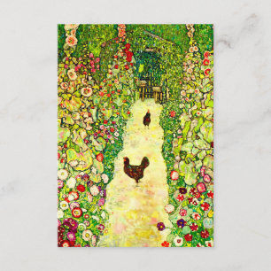 Carte D'accompagnement Gustav Klimt Garden with Chickens