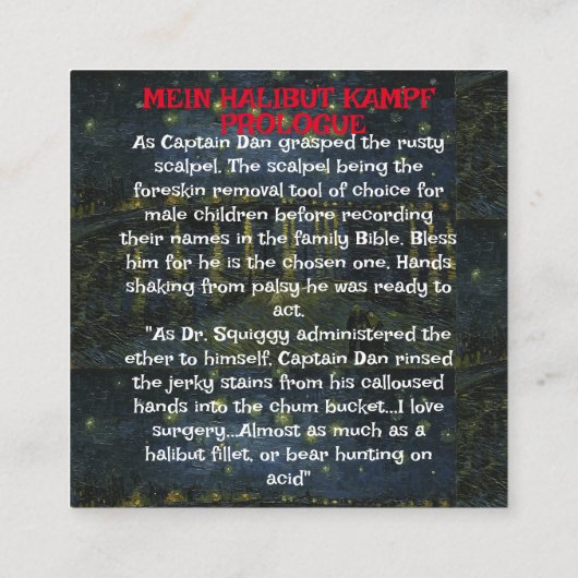 Carte D'accompagnement Halibut Kampf Prolog du capitaine Dan (Dos)