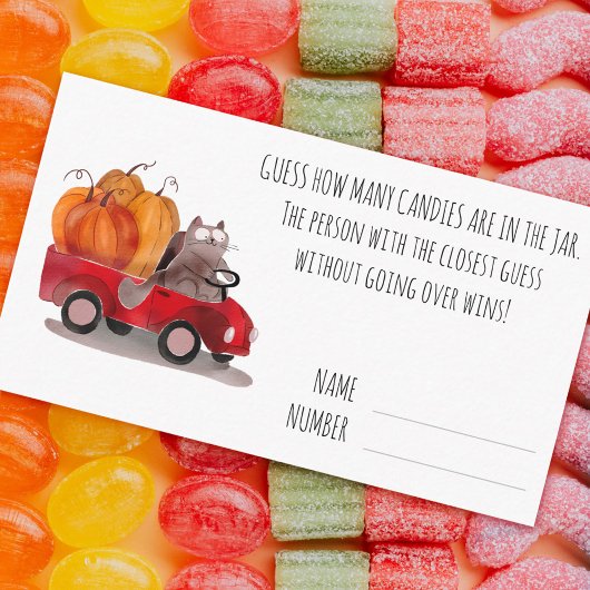 Carte D'accompagnement Halloween Candy Devinant jeu de dessin Citrouille