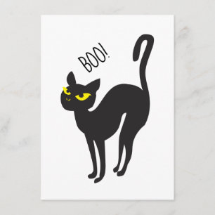 Carte D'accompagnement Halloween, Chat, Noir, Boo ! Design branché