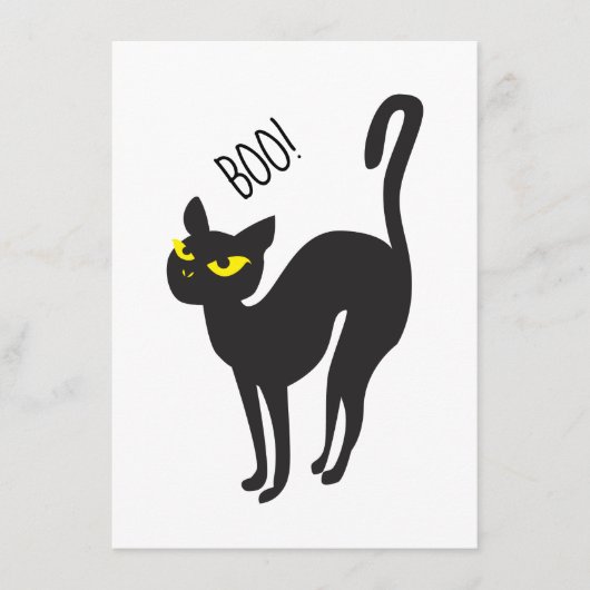 Carte D'accompagnement Halloween, Chat, Noir, Boo ! Design tendance (Devant)