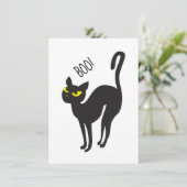 Carte D'accompagnement Halloween, Chat, Noir, Boo ! Design tendance (Debout devant)