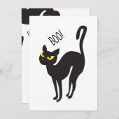 Carte D'accompagnement Halloween, Chat, Noir, Boo ! Design tendance (Devant / Derrière)