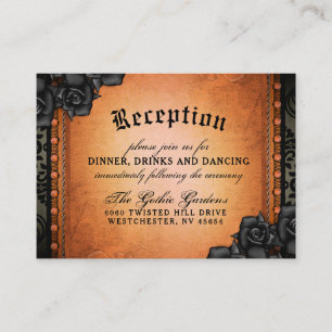Carte D'accompagnement Halloween gothique Orange Noir 3,5 x 2,5 Réception