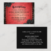 Carte D'accompagnement Halloween Gothique Rouge Noir 3,5 x 2,5 Réception (Devant / Derrière)